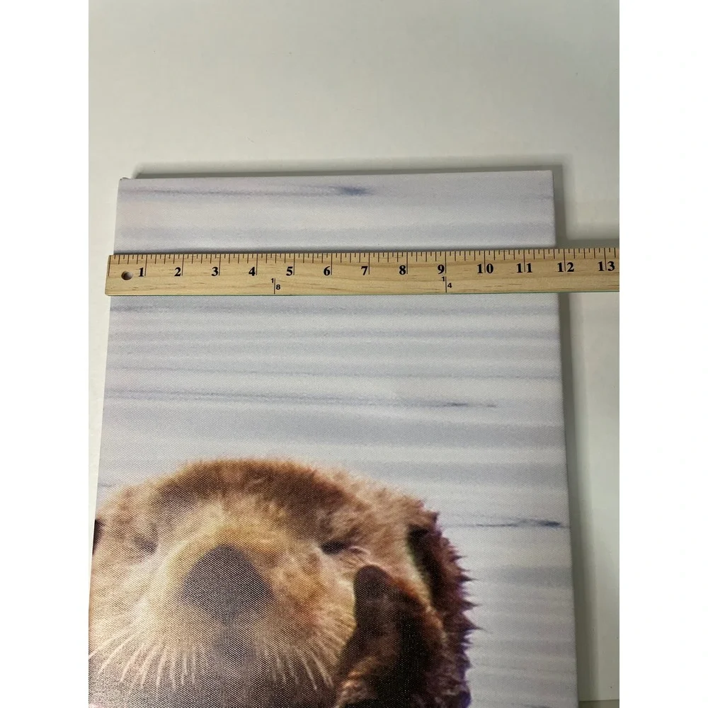 Sea Otter Canvas Wall Art Set 3 Piece 36x24 Blue Brown Excellent Decor
